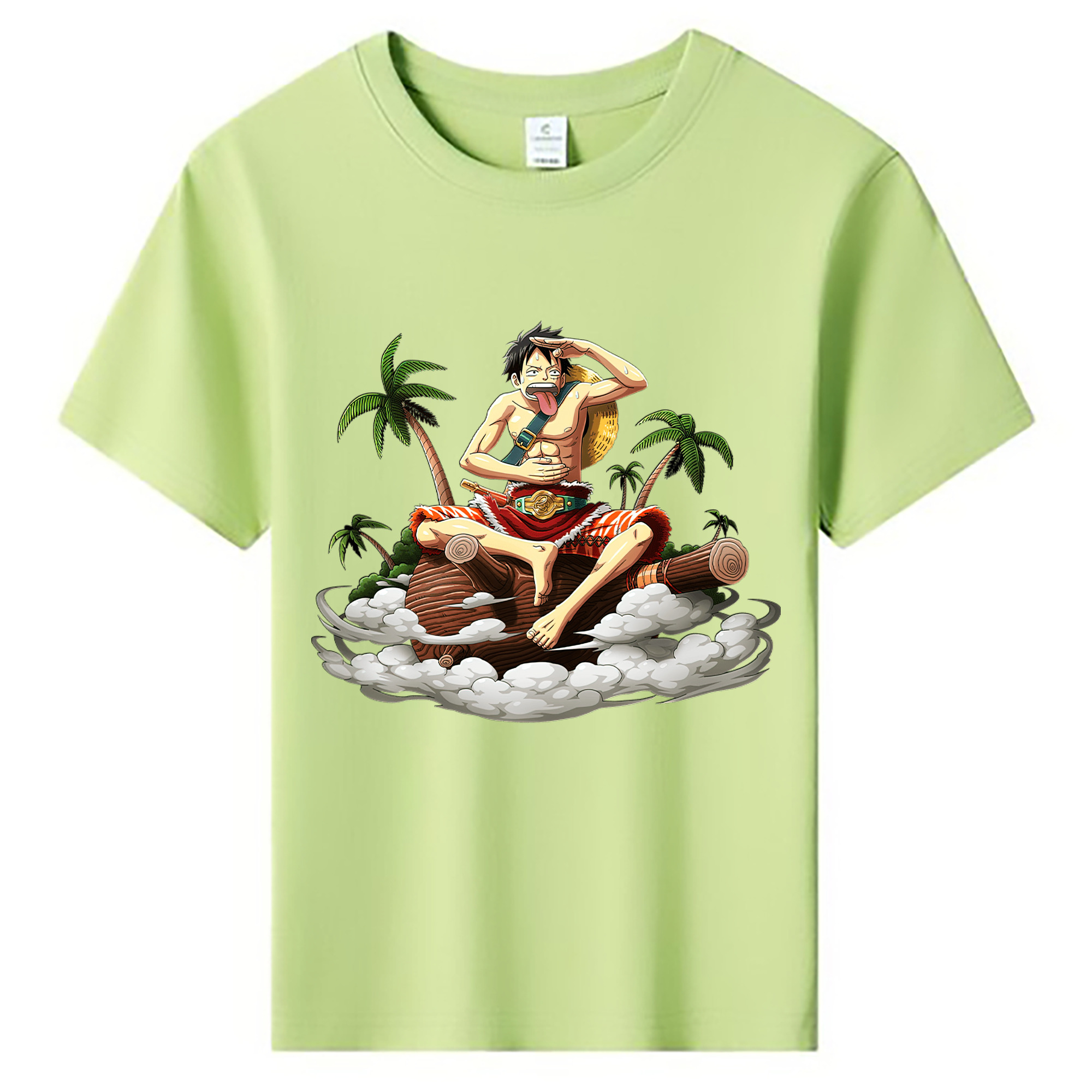 ワンピース モンキー・D・ルフィ ONE PIECE Monkey D. Luffy 綿100％キッズTシャツ（フロントプリント）
